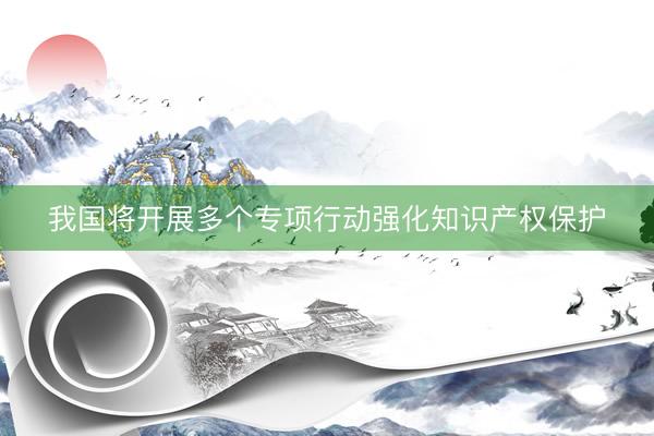 我国将开展多个专项行动强化知识产权保护