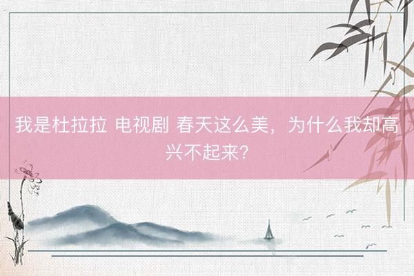 我是杜拉拉 电视剧 春天这么美，为什么我却高兴不起来？
