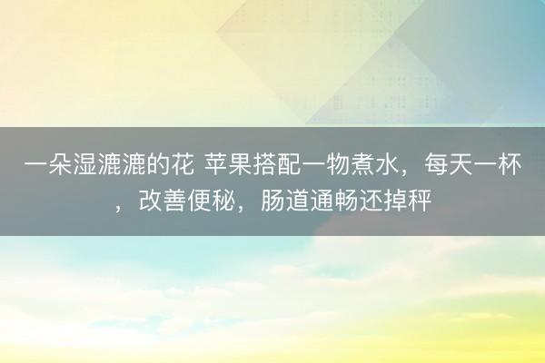 一朵湿漉漉的花 苹果搭配一物煮水，每天一杯，改善便秘，肠道通畅还掉秤