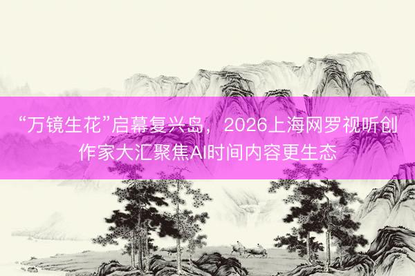 “万镜生花”启幕复兴岛，2026上海网罗视听创作家大汇聚焦AI时间内容更生态