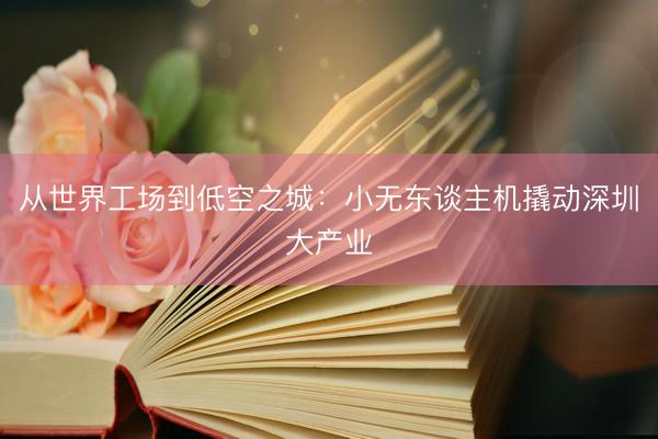从世界工场到低空之城：小无东谈主机撬动深圳大产业