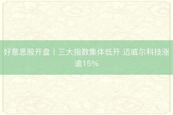 好意思股开盘丨三大指数集体低开 迈威尔科技涨逾15%