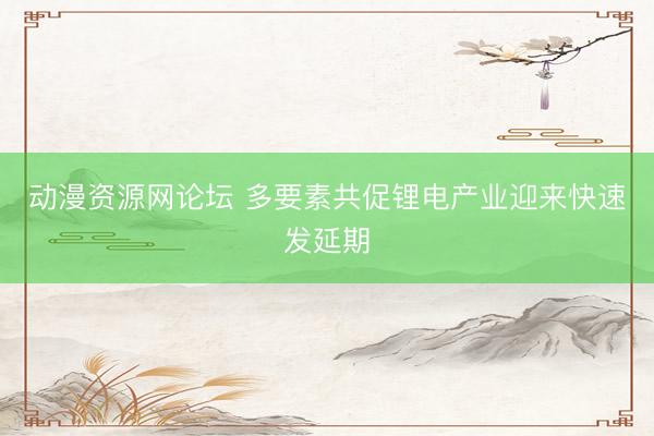 动漫资源网论坛 多要素共促锂电产业迎来快速发延期