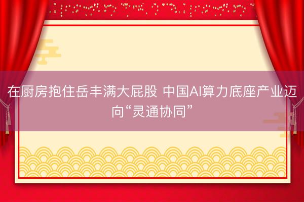 在厨房抱住岳丰满大屁股 中国AI算力底座产业迈向“灵通协同”