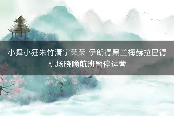 小舞小狂朱竹清宁荣荣 伊朗德黑兰梅赫拉巴德机场晓喻航班暂停运营