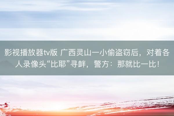 影视播放器tv版 广西灵山一小偷盗窃后，对着各人录像头“比耶”寻衅，<a href=