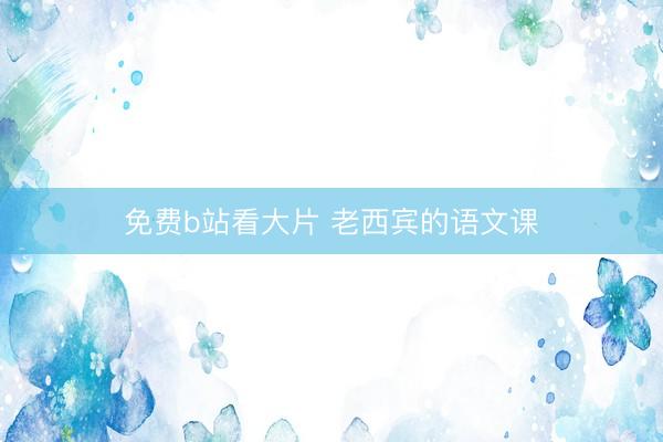 免费b站看大片 老西宾的语文课